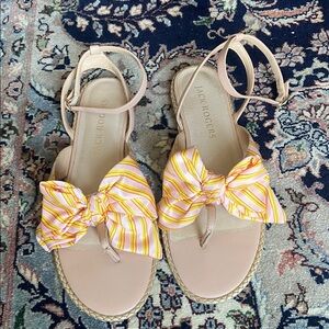 Jack Rogers Heidi Sandal Blush Stripe with a Bow size 9